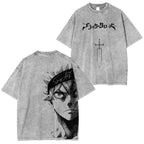 Black Clover Anime Double Printed Vintage Washed Tee Unisex