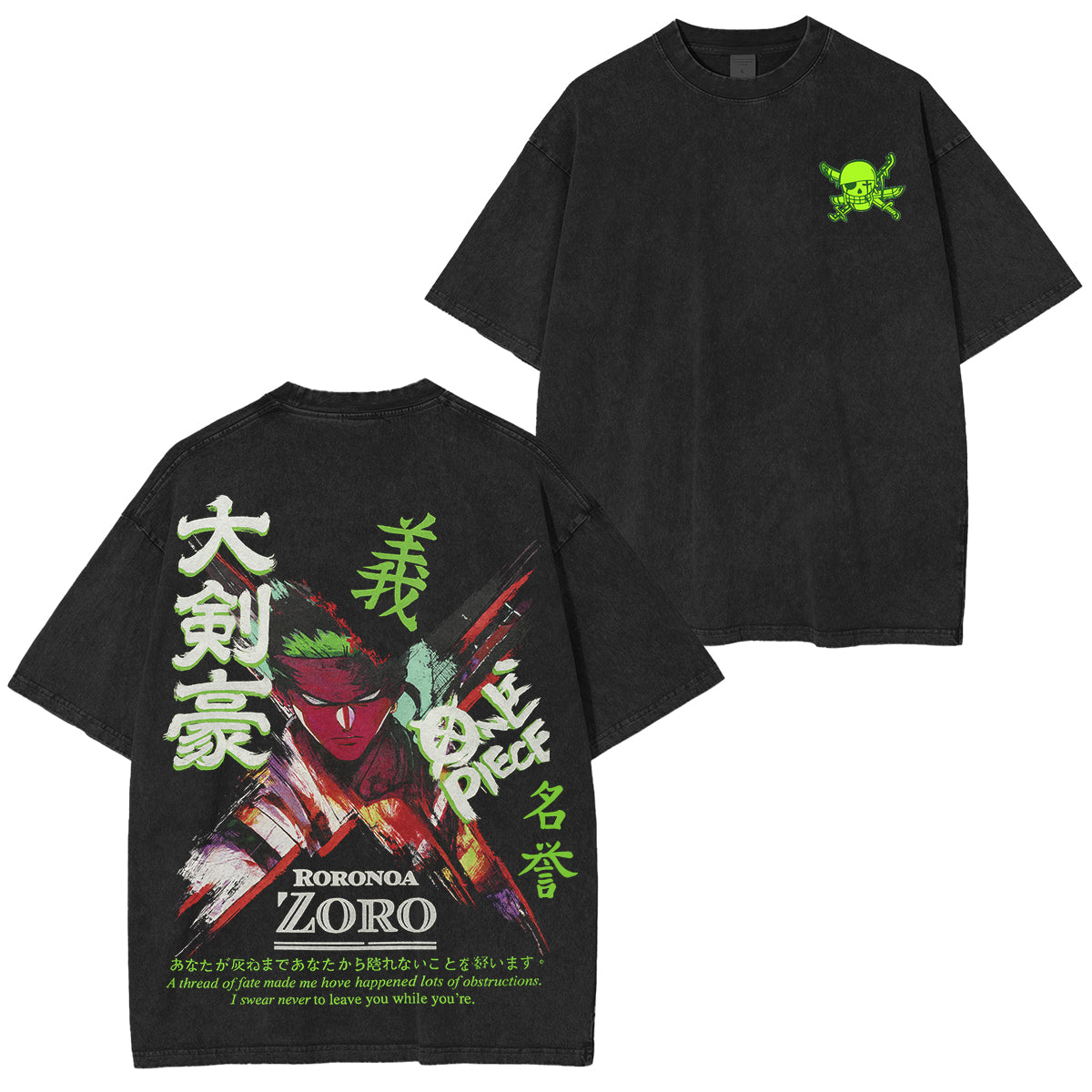Zoro,One Piece Unisex Washed T-Shirt