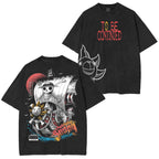 Sail into style with the Sunny Pirate Ship One Piece Unisex Anime-Inspired Retro T-Shirt