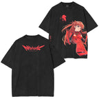 Asuka Langley Soryu Washed Oversize Anime Shirt