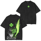 Yuno Black Clover Anime Double Printed Vintage Washed Tee Unisex