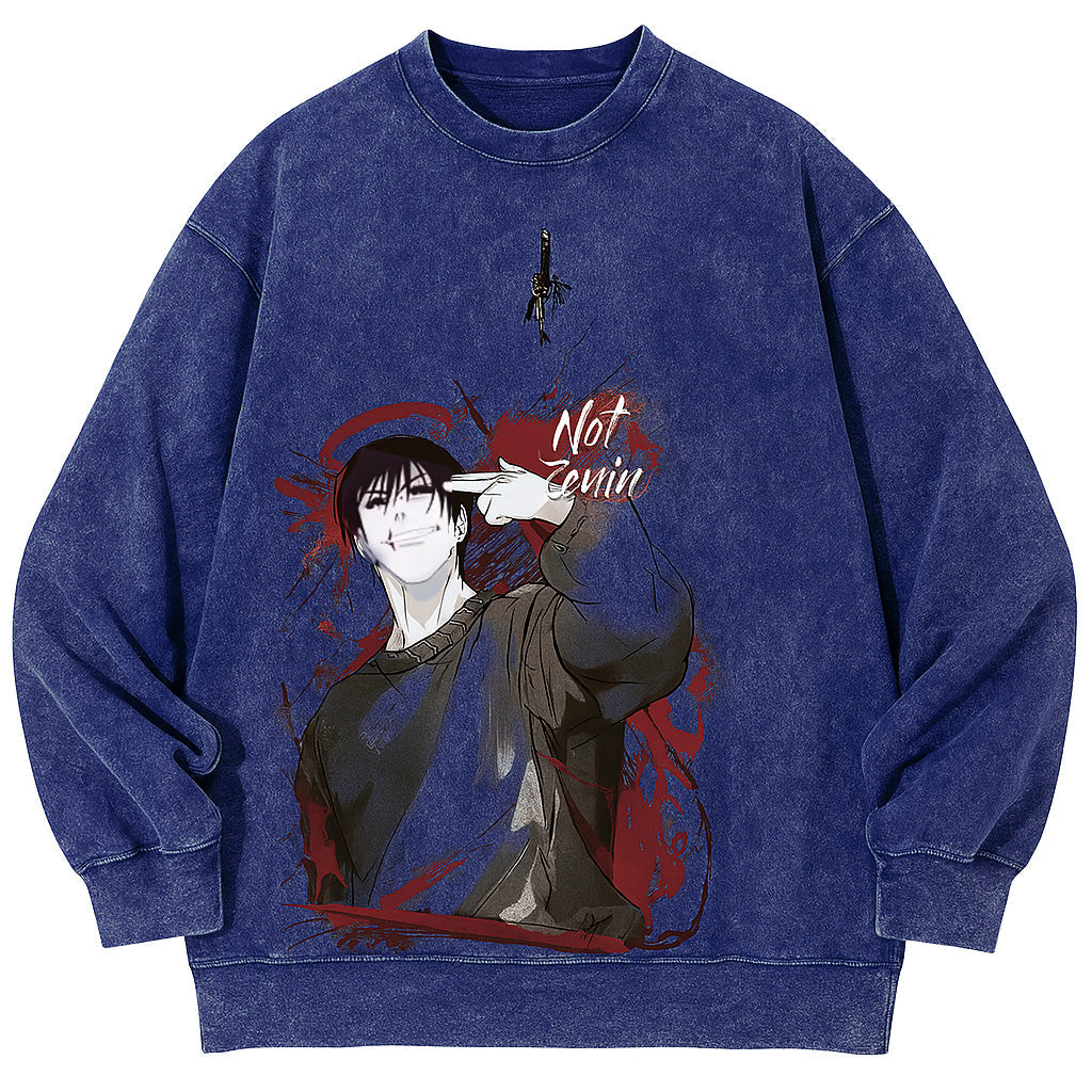 Jujutsu Kaisen Vintage Washed Unisex Pullover Crew Neck Sweatshirt