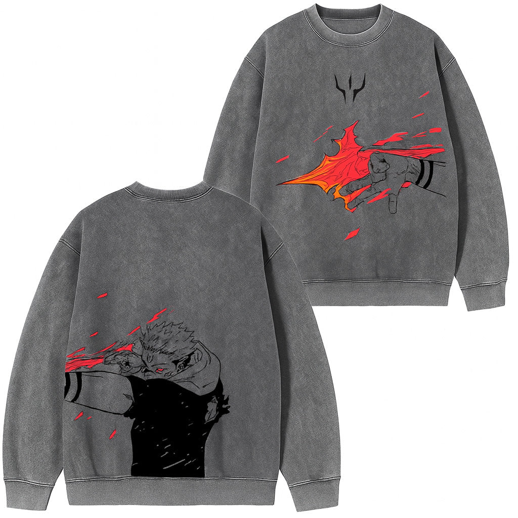 Jujutsu Kaisen Sukuna Pullover Crew Neck Sweatshirt