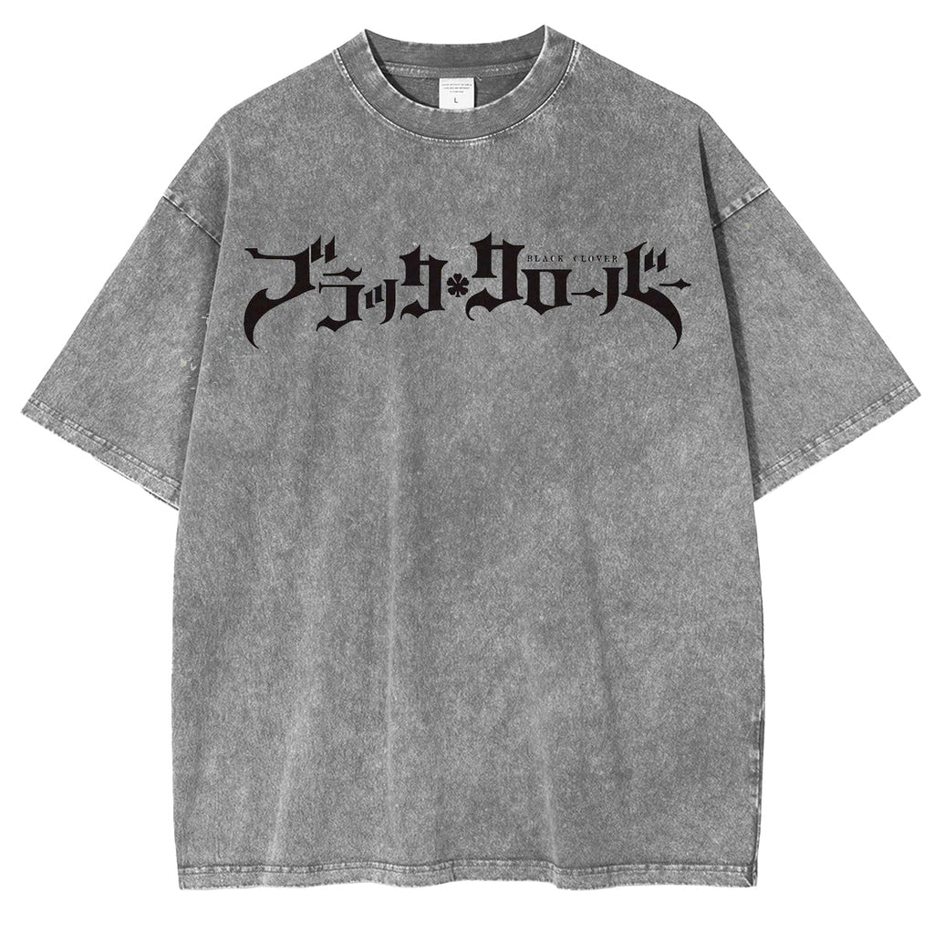 Black Clover Vintage Washed Oversize T-Shirt