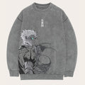 Anime Gojo Printed Pullover Crew Neck Sweatshirt
