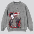 Jujutsu Kaisen Vintage Washed Unisex Pullover Crew Neck Sweatshirt