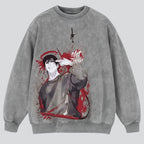 Jujutsu Kaisen Vintage Washed Unisex Pullover Crew Neck Sweatshirt