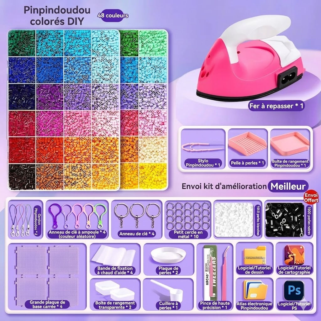 PixArt™ - Kit de Pixel Art Premium en Perles à Repasser | Loisir Créatif & Anti-Stress Adultes
