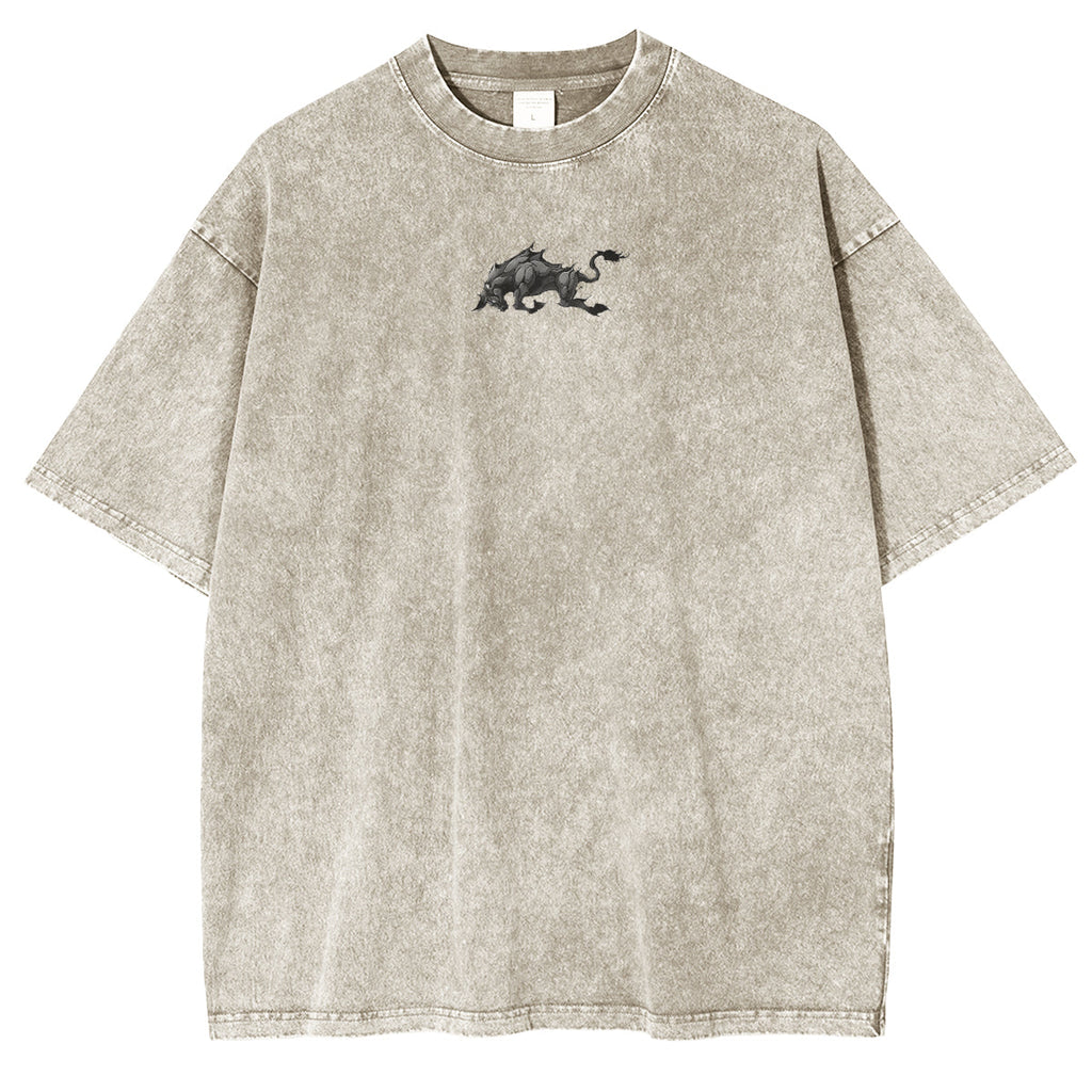 Asta x Black Bulls Black Clover Anime Double Printed Vintage Washed Tee Unisex