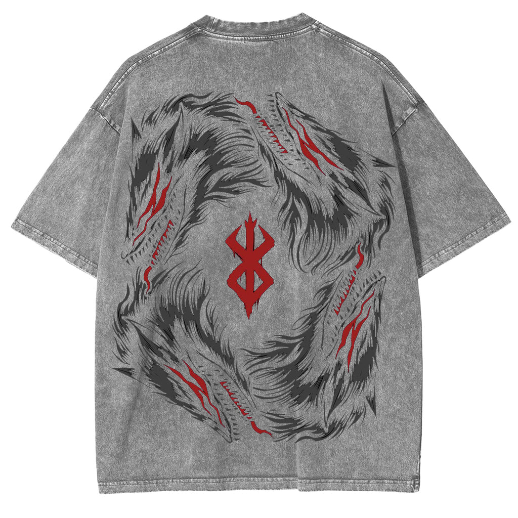 Wolves Berserker Vintage Washed Oversize T-Shirt