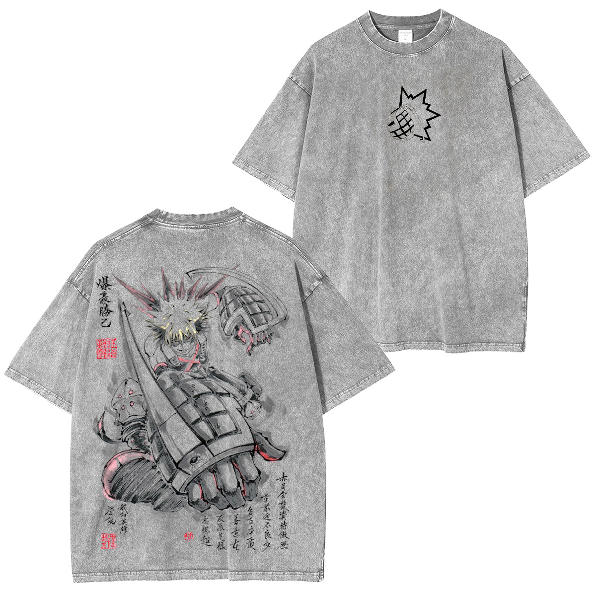 Katsuki Bakugo,My Hero Academia Anime Unisex Washed T-Shirt