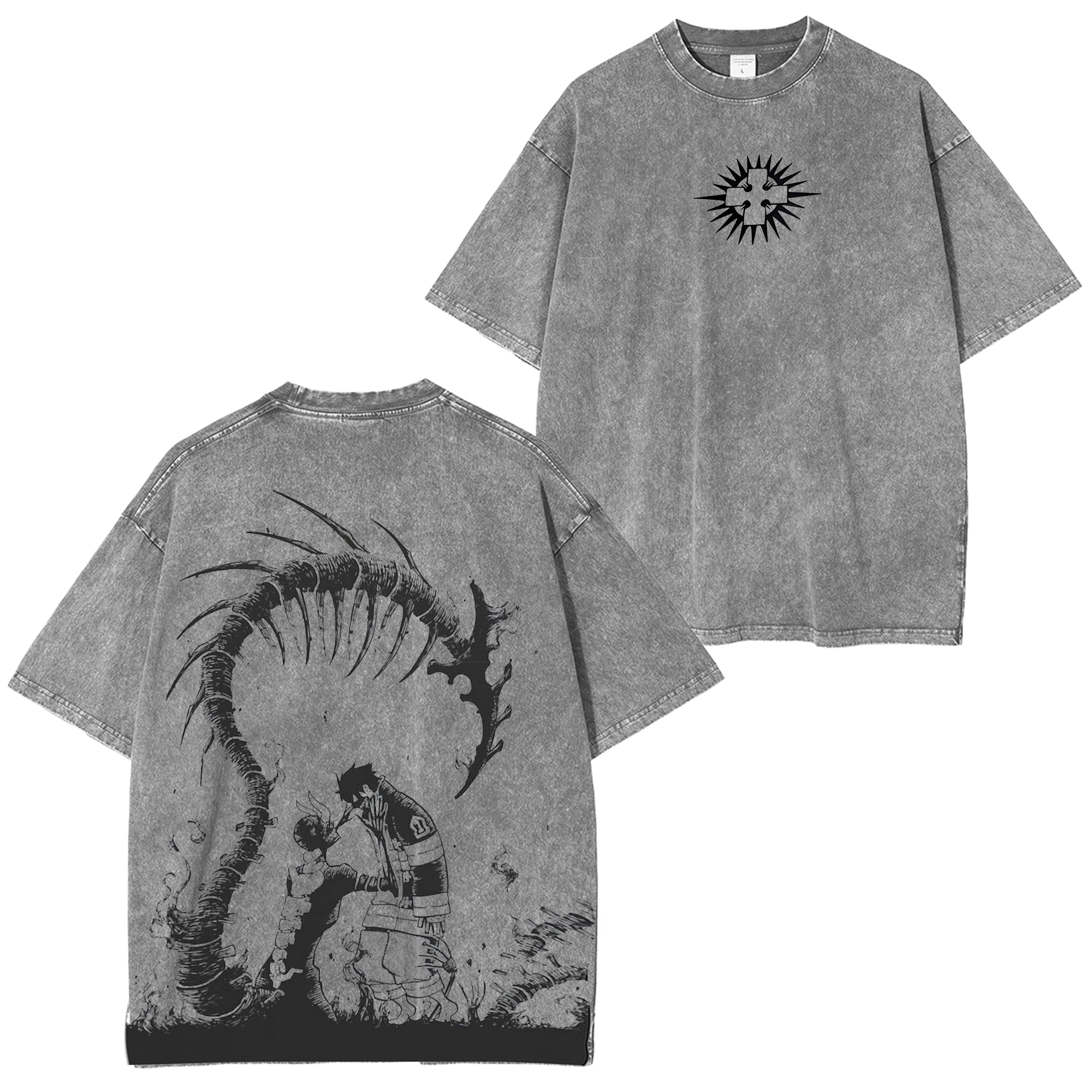 Fire Force Anime Unisex Washed T-Shirt