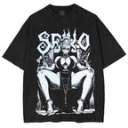 DanDaDan Double Printed Oversize Vintage Washed T-Shirt