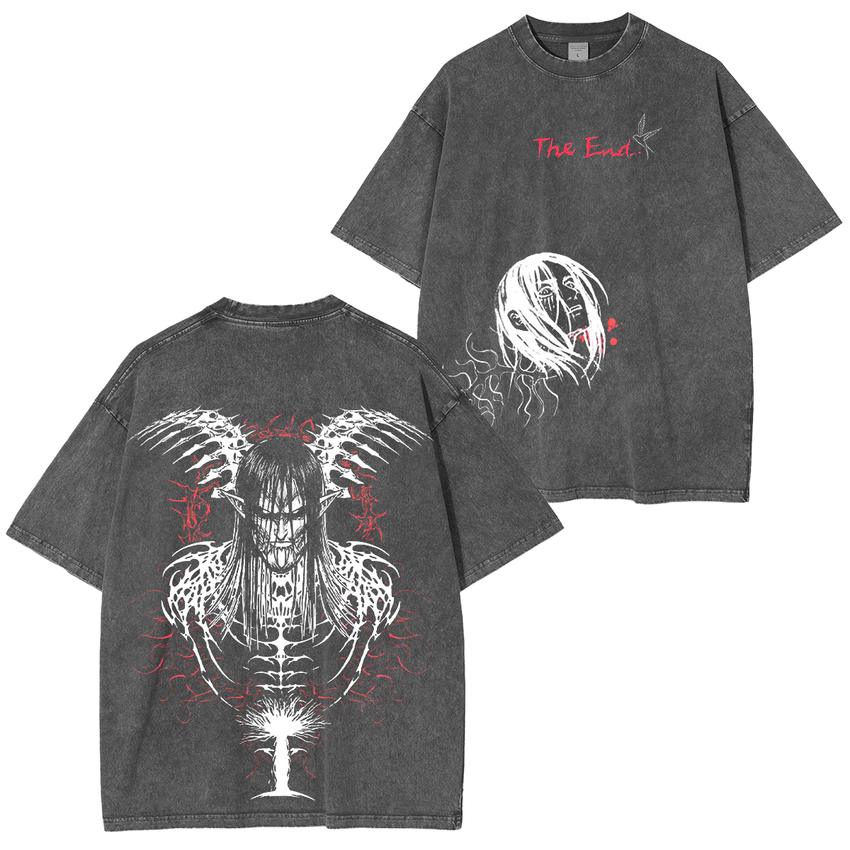 Attack on Titan Eren Yeager Vintage Washed Oversized T-Shirt