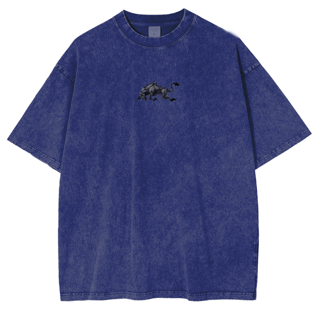 Asta x Black Bulls Black Clover Anime Double Printed Vintage Washed Tee Unisex