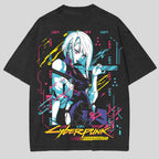 Retro Limited Edgerunners Neoncore Lucy Unisex Acid Washed Lightweight T-Shirt