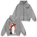 Zenitsu  Demon Slayer Anime Unisex Washed Zip Up Hoodie