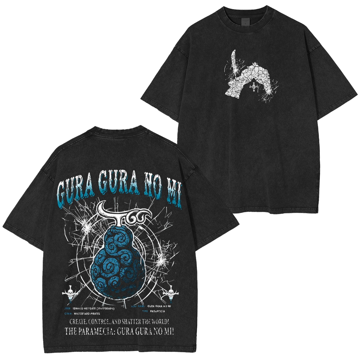 Gura Gura no Mi-One Piece Vintage Washed T-shirt/Crewneck/Hoodie