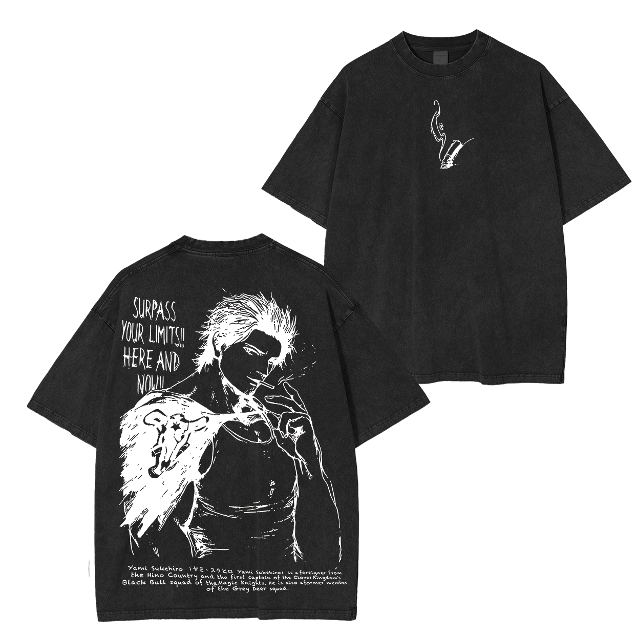 Yami Sukehiro,Black Clover Anime Unisex Washed T-Shirt
