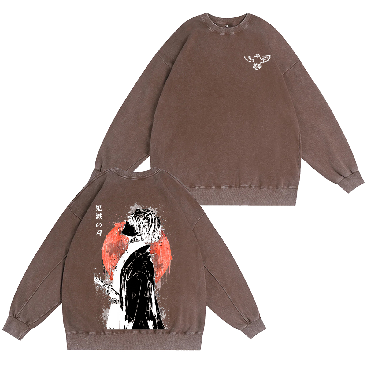 Zenitsu  Demon Slayer Anime Unisex Washed Crewneck Sweatshirt