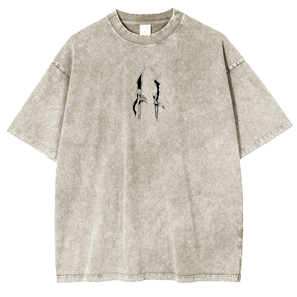 Retro Limited Sung Jin Woo Solo Leveling anime Washed Cotton T-shirt