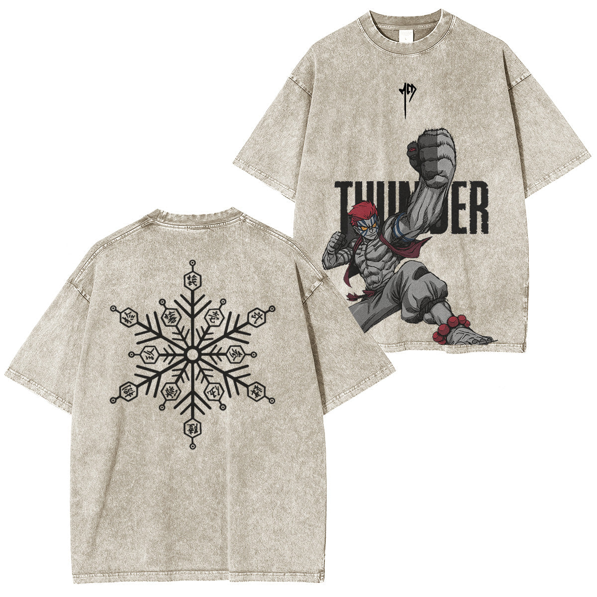 Akaza Demon Slayer Unisex Fit Washed T-Shirt