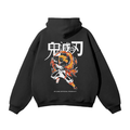 Flame Hashira Streetwear Hoodie Black