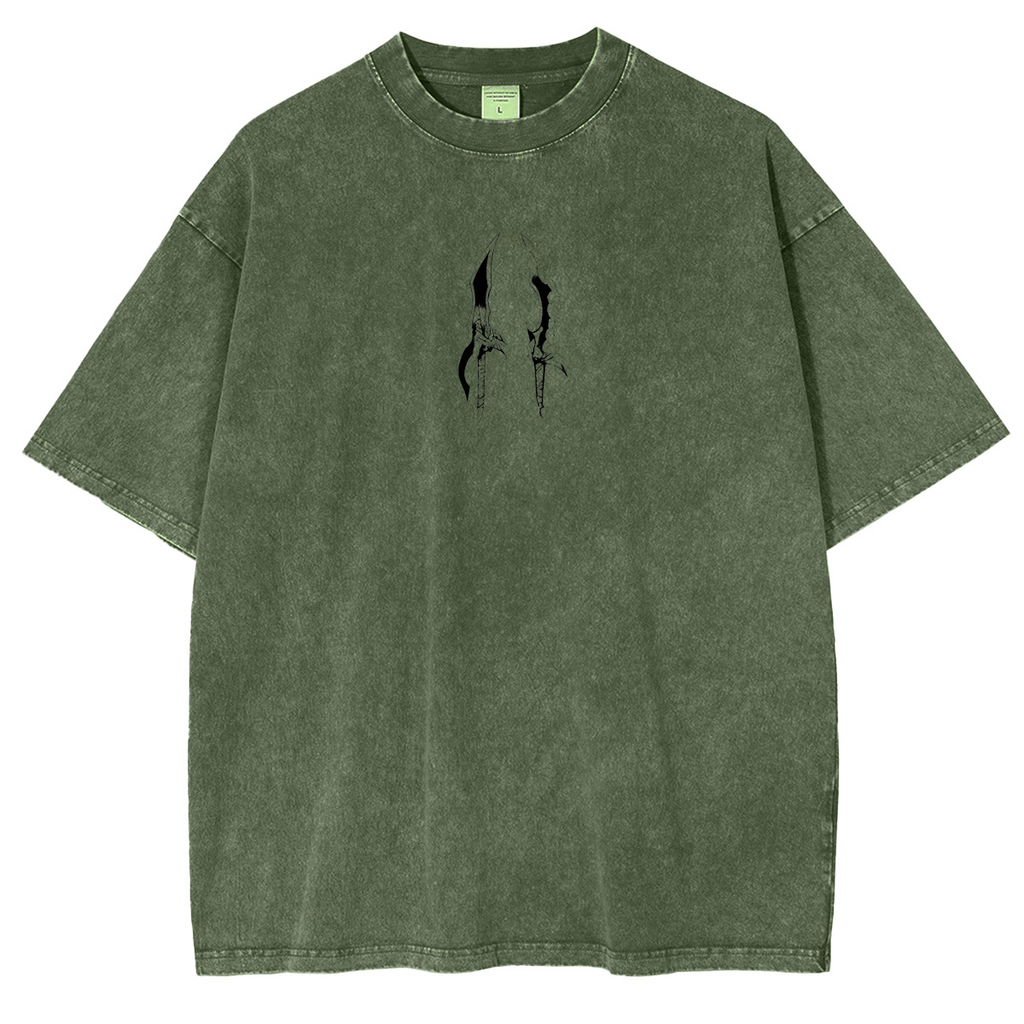 Retro Limited Sung Jin Woo Solo Leveling anime Washed Cotton T-shirt