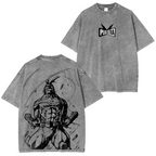 My Hero Academia Double Print Oversize Anime Manga Acid Washed Cotton T-ShirtDouble Print Oversize Anime Manga Acid Washed Cotton T-Shirt