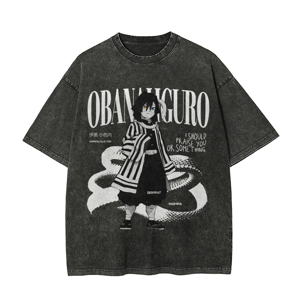 Obanai Iguro Vintage Oversized T-Shirt | Demon Slayer