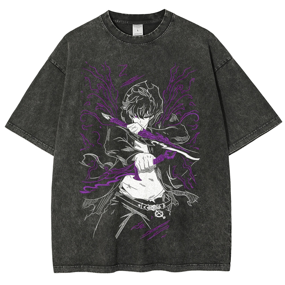 SOLO LEVELING Unisex Fit Washed T-Shirt