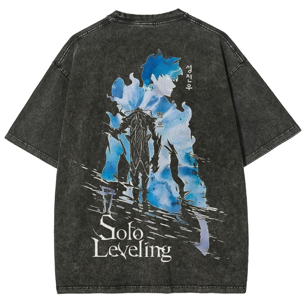 solo leveling Unisex Fit Washed T-Shirt 2501009737