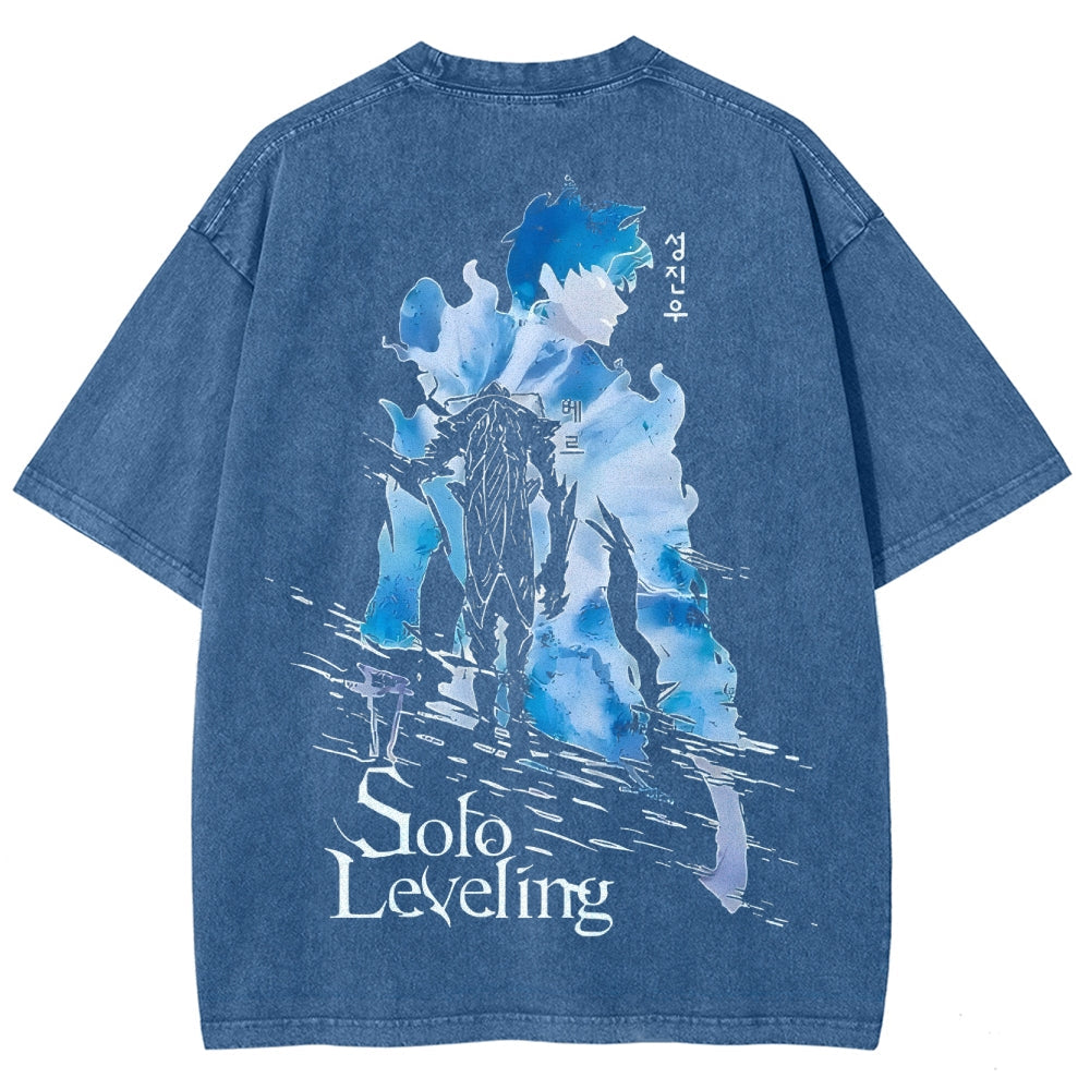 solo leveling Unisex Fit Washed T-Shirt 2501009737