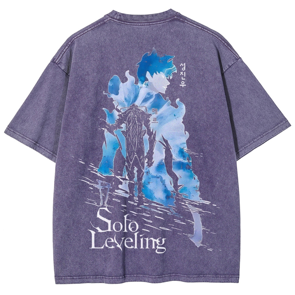 solo leveling Unisex Fit Washed T-Shirt 2501009737