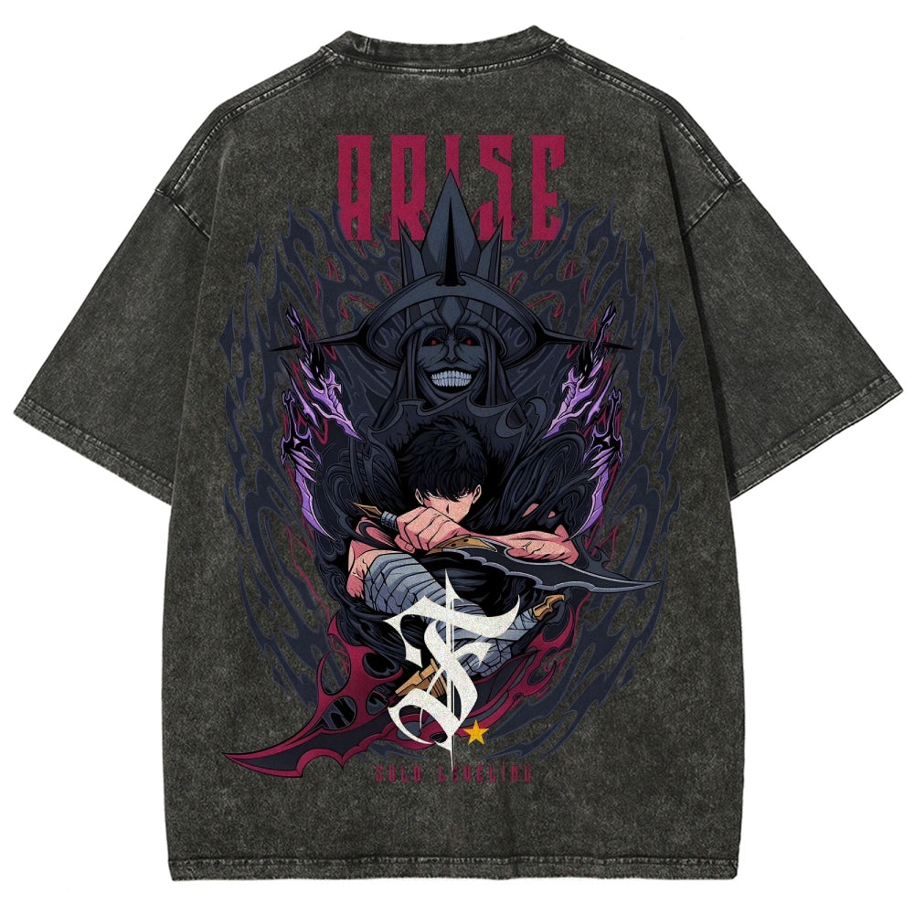 solo leveling Unisex Fit Washed T-Shirt 2501009744