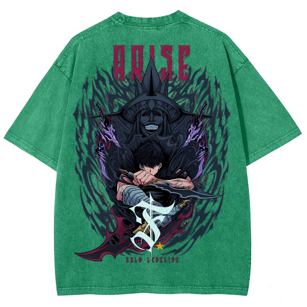 solo leveling Unisex Fit Washed T-Shirt 2501009744