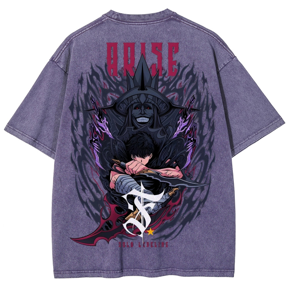 solo leveling Unisex Fit Washed T-Shirt 2501009744