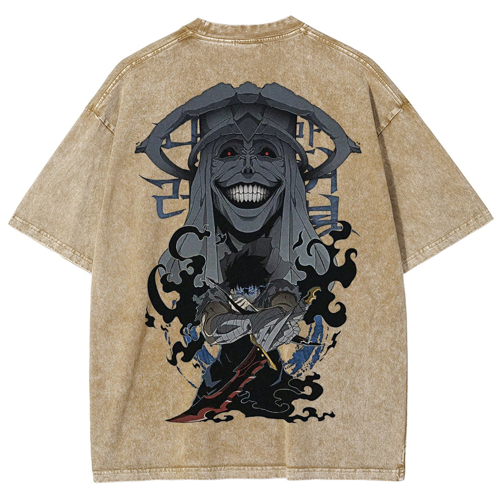 solo leveling Unisex Fit Washed T-Shirt 2502004266