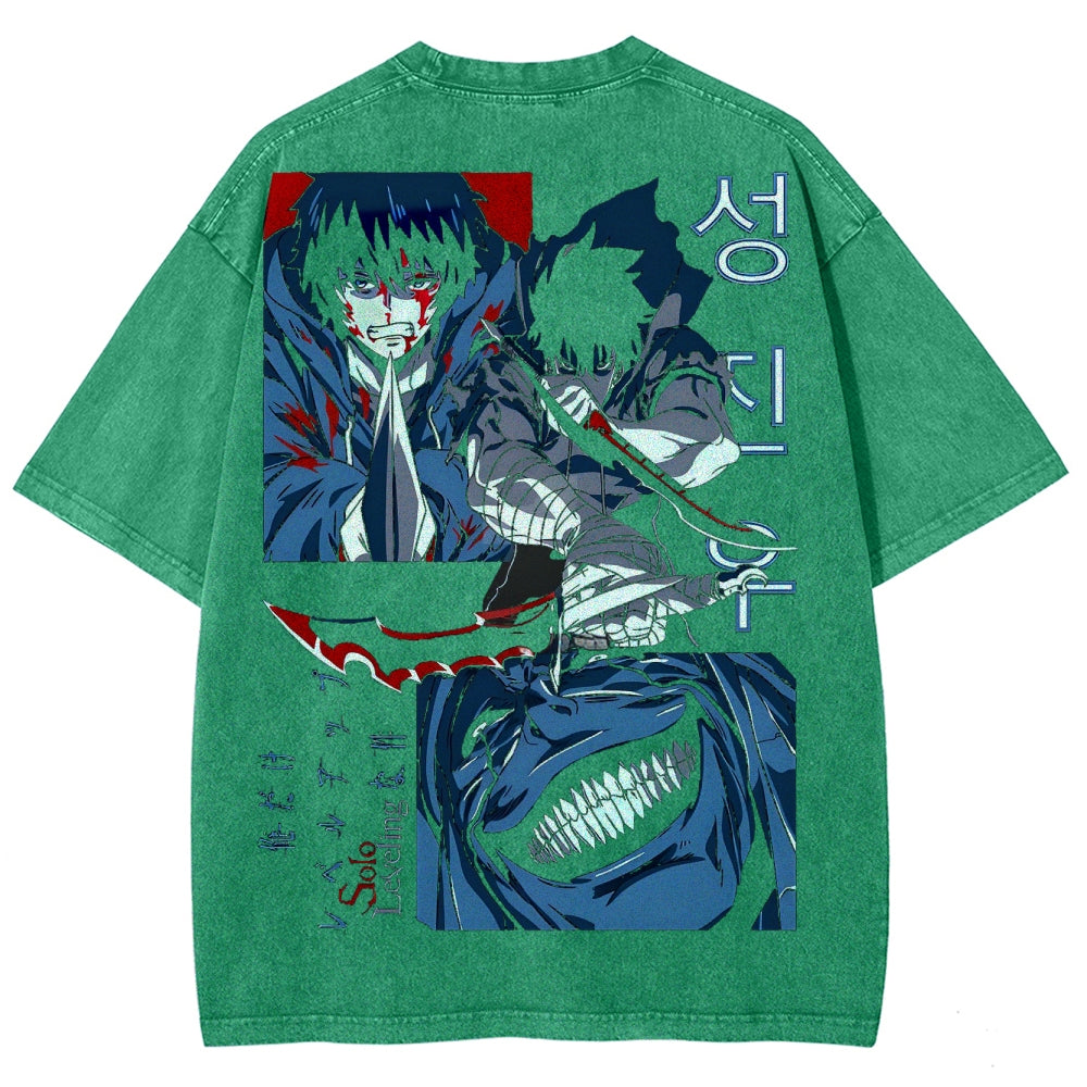 solo leveling Unisex Fit Washed T-Shirt 2502007472