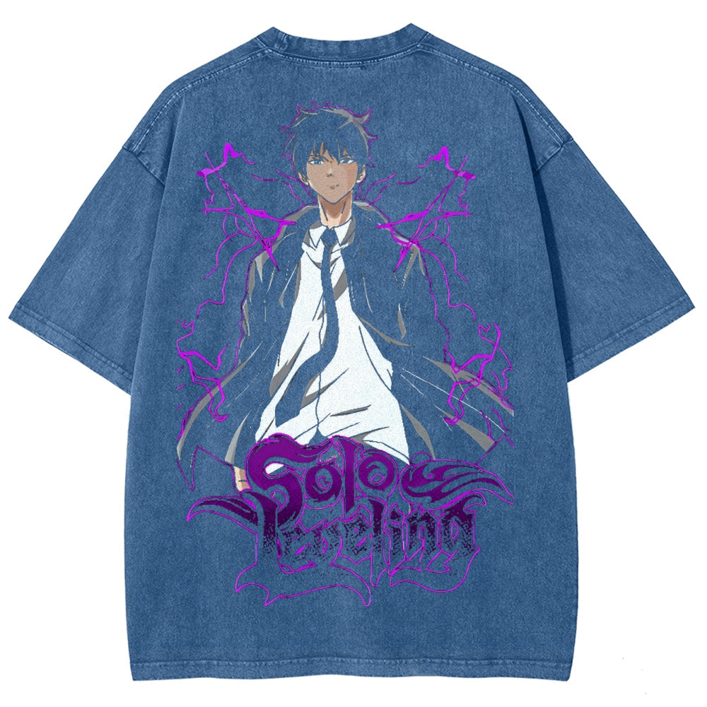 solo leveling Unisex Fit Washed T-Shirt 2502007599