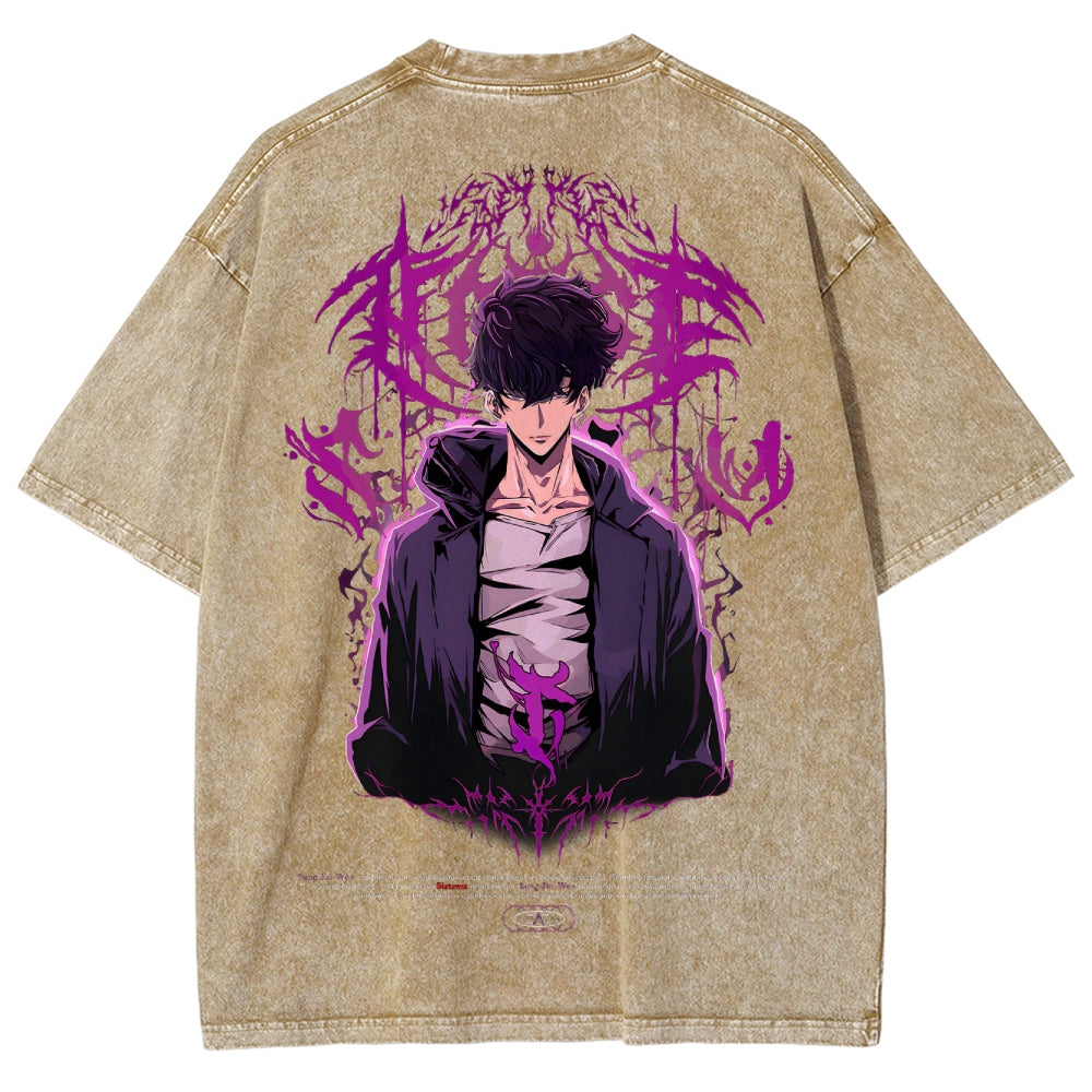 Solo-Leveling Unisex Fit Washed T-Shirt 2503012789