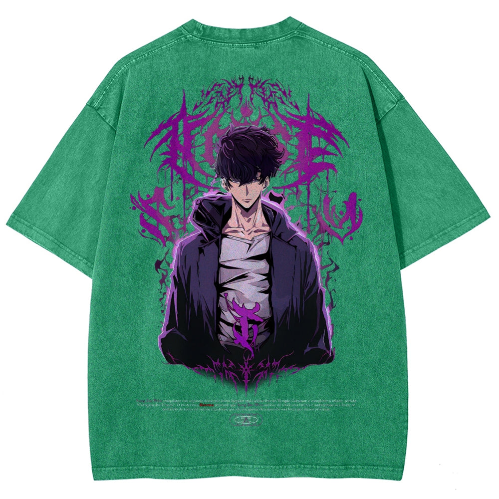 Solo-Leveling Unisex Fit Washed T-Shirt 2503012789