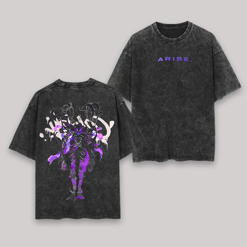 Solo Leveling Printed Unisex Washed T-Shirt