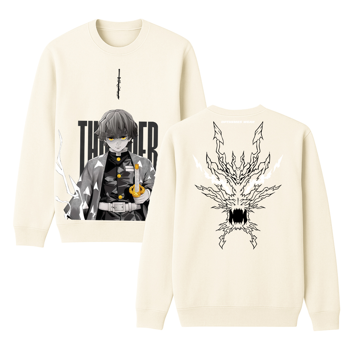 Zenitsu Demon Slayer Anime Unisex  Crewneck Sweatshirt