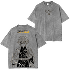 Demon Slayer Zenitsu Anime Unisex Washed T-Shirt