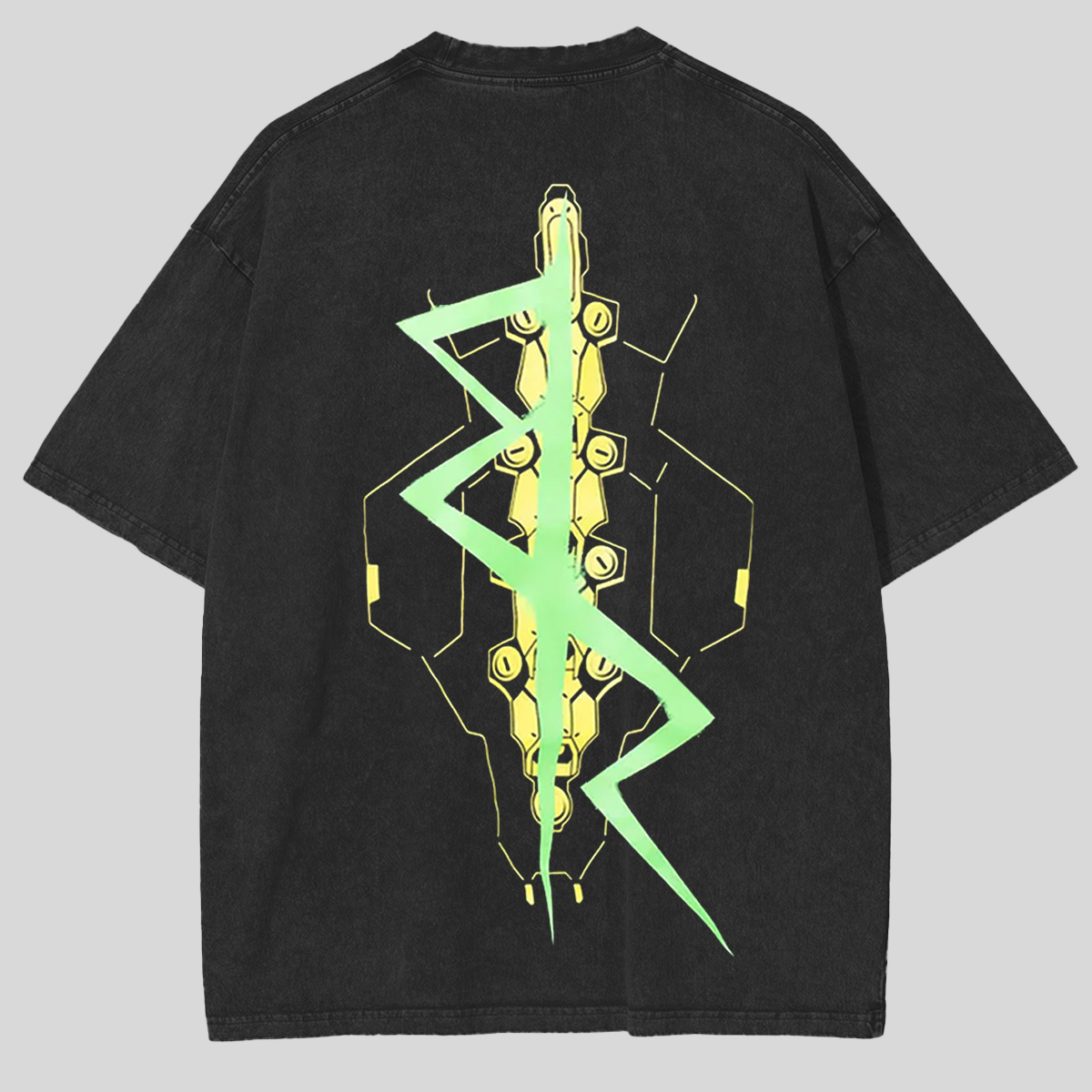 Cyberpunk 2077Anime Double Printed Vintage Washed Tee