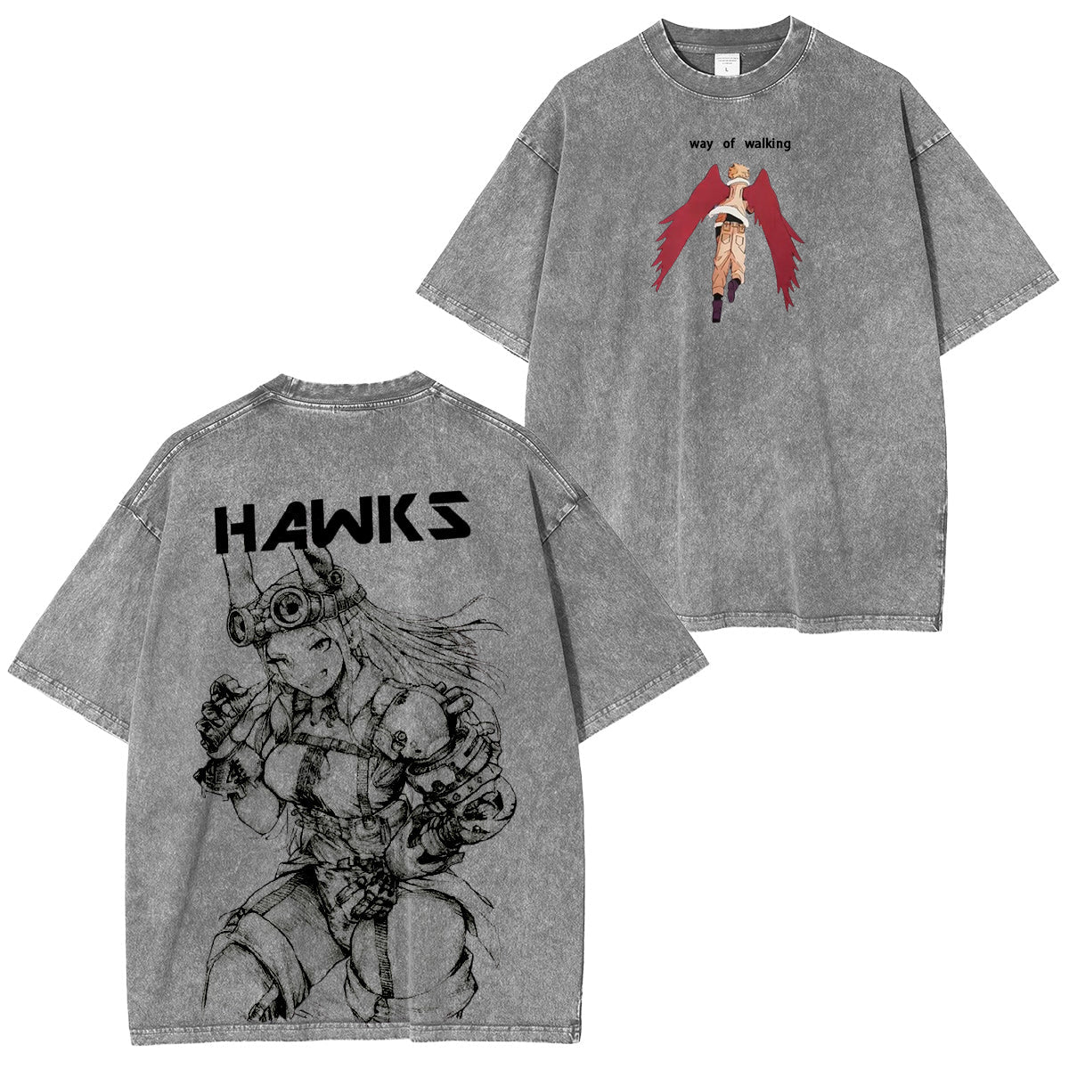 Mirko x Hawks My Hero Academia Vintage Washed T-shirt/Crewneck/Hoodie