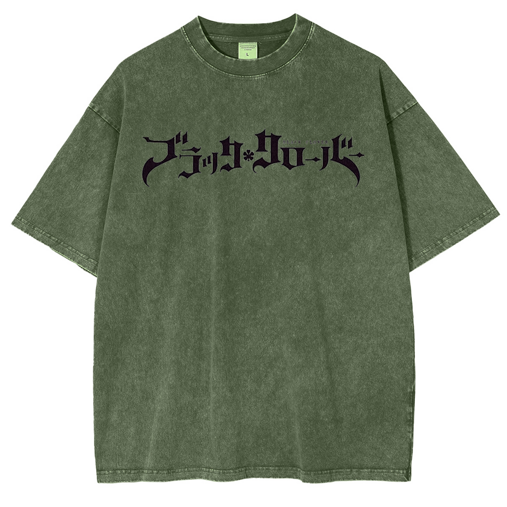 Black Clover Vintage Washed Oversize T-Shirt