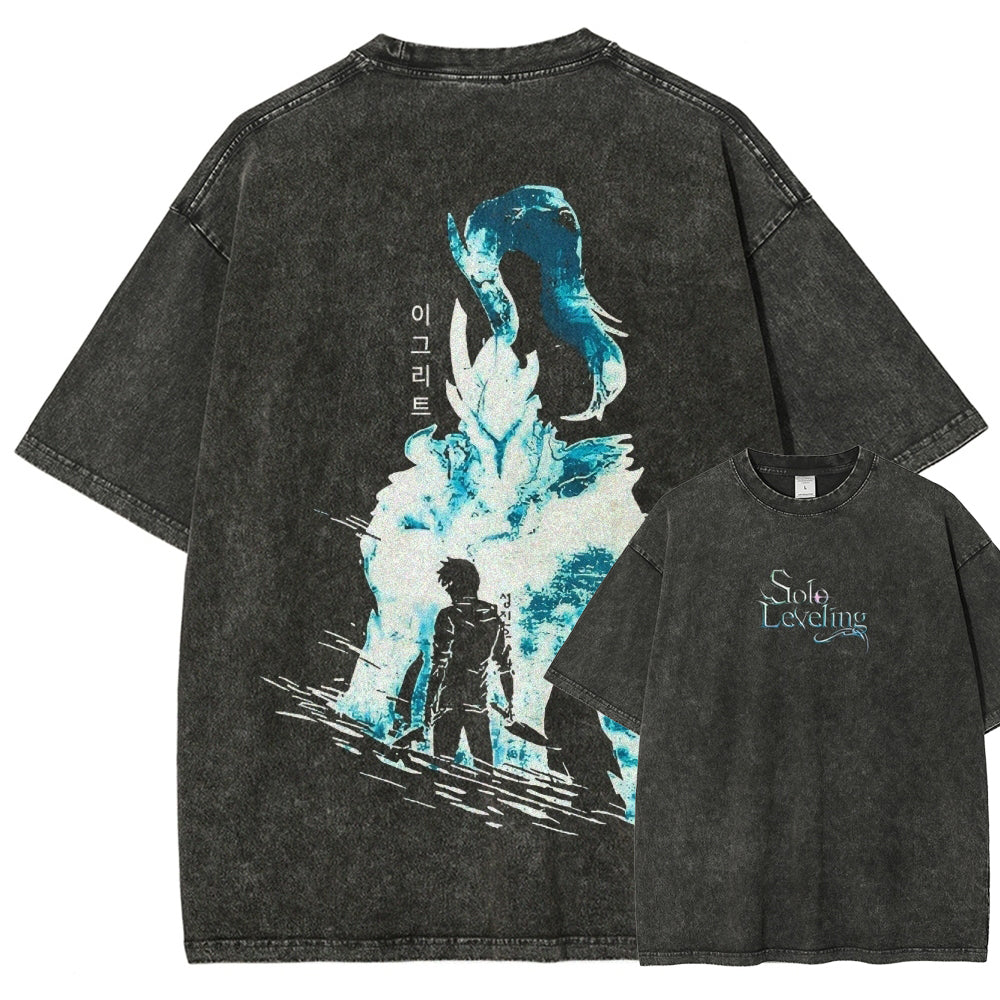 solo leveling Unisex Fit Washed T-Shirt 2501009736