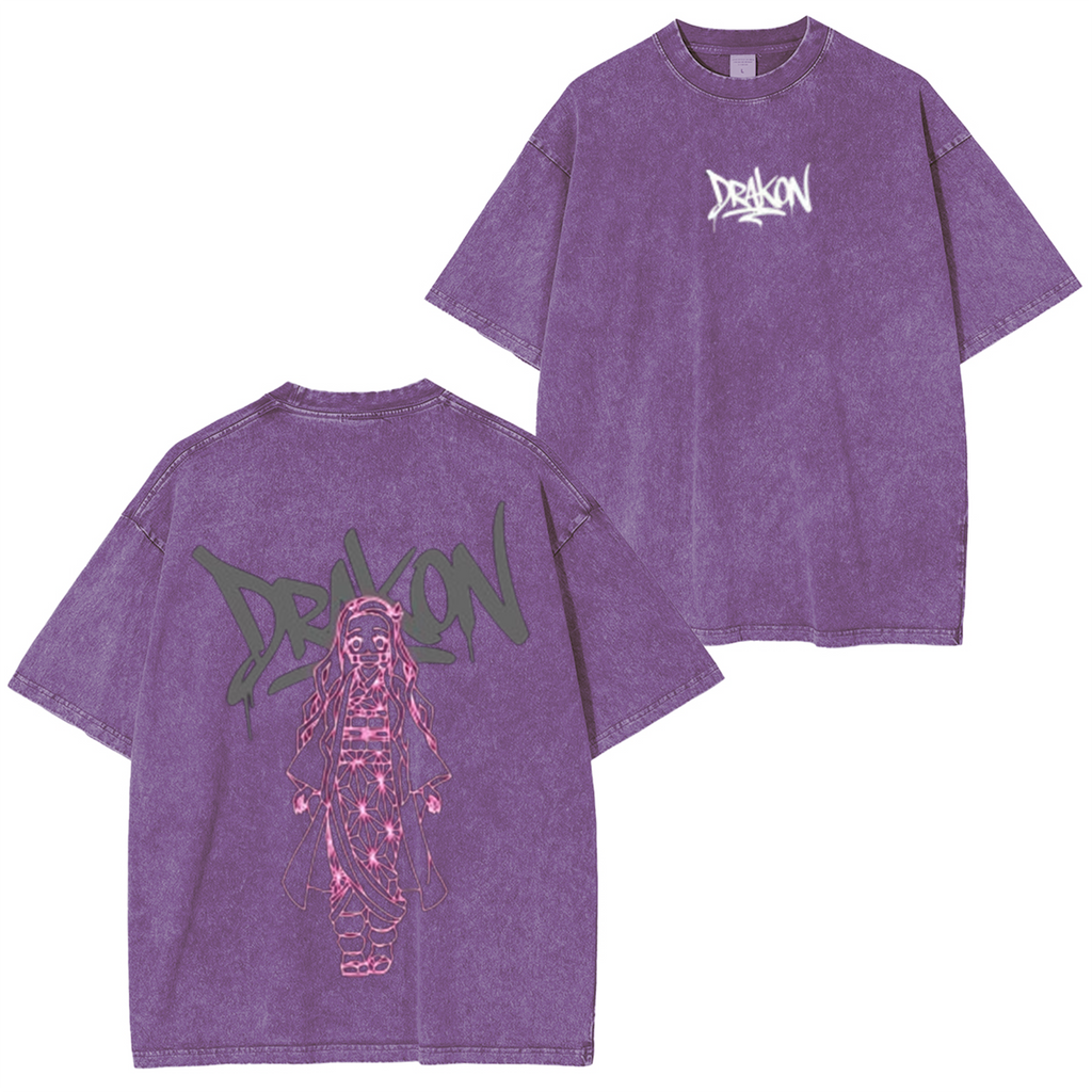 Demon Slayer Nezuko Kamado Anime Unisex Washed T-Shirt